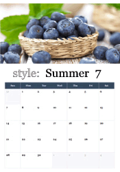 Fresh summer blueberries calendar