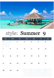 Tropical paradise beach hut calendar