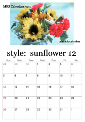 December sunflower photo calendar