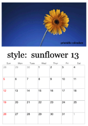 Printable Sunflower Calendars - personalized calendar ...