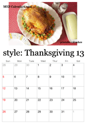 full year Thanksgiving calendar