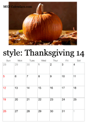 printable Thanksgiving calendar