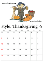 Printable Thanksgiving Theme Calendars November Calendars And More