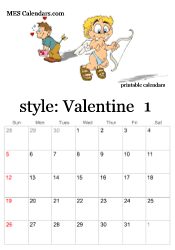 cute love theme calendar