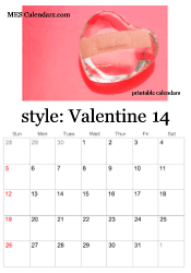 printable love theme calendar