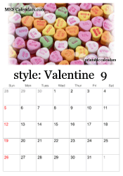 candy hearts calendar